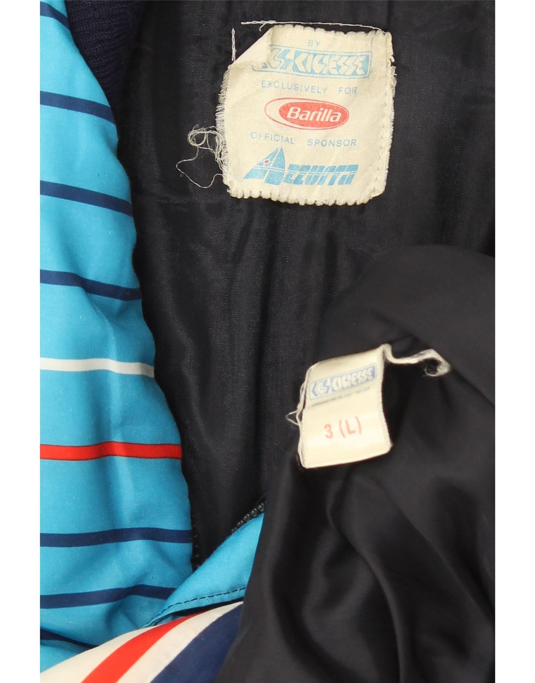 Azzurra Herre Polstret Gilet UK 40 Large Navy Blue Colourblock Polyester