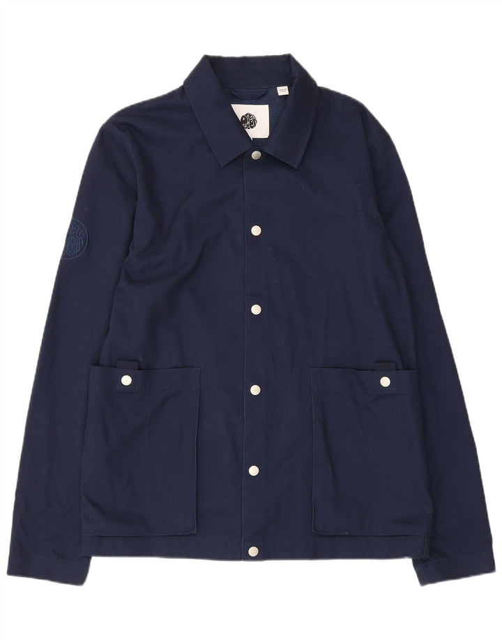 Pretty Green Bomber Jacket UK 36 Small Navy Blue Cotton