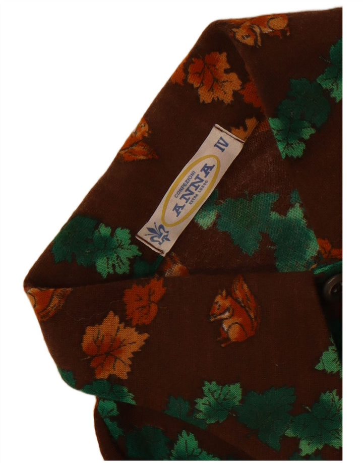 Anna Dameskjorte UK 12 Medium Brown Floral