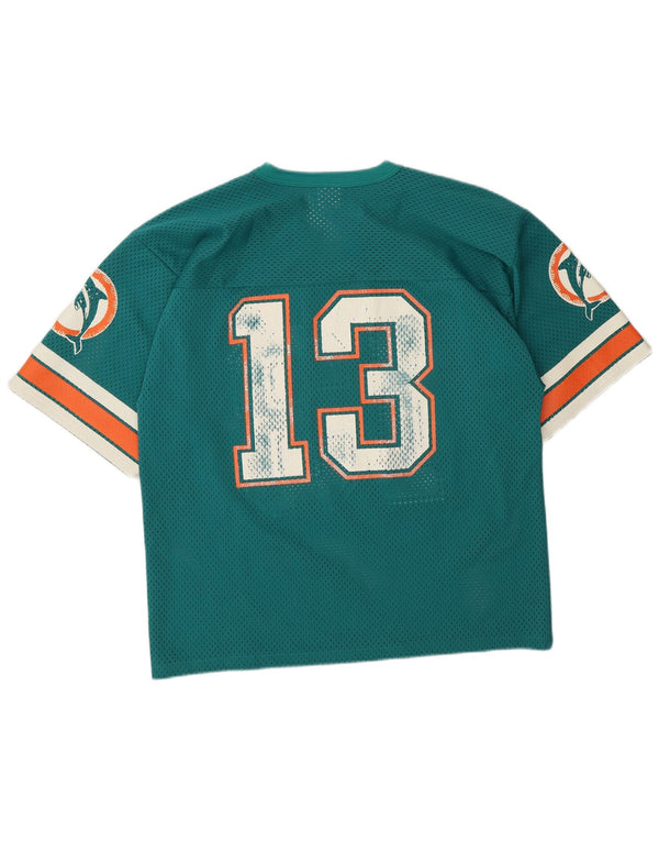 Logo 7 Herre Dan Marino Dolphins 1990 Grafisk Jersey Top Medium Green Sports