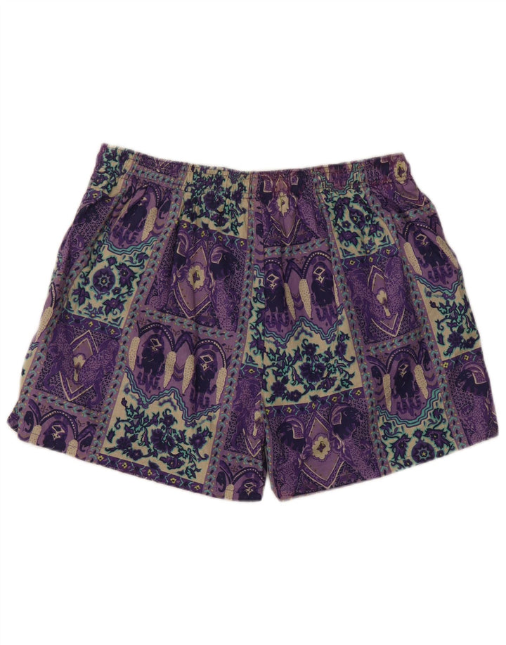 Equipe Dame badeshorts UK 14 Large Purple Patchwork Bomuld