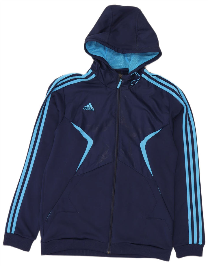 Adidas Hættetrøje med lynlås til mænd mellem marineblå polyester