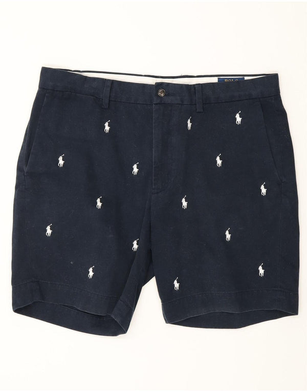 Ralph Lauren Herre Straight Fit Grafiske Chino Shorts W34 Large Navy Blue