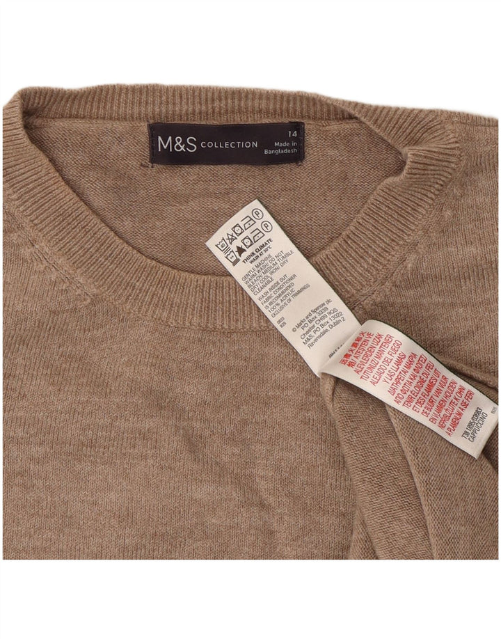 Marks & Spencer Dame sweater med rund hals DK 14 Medium Beige Akryl