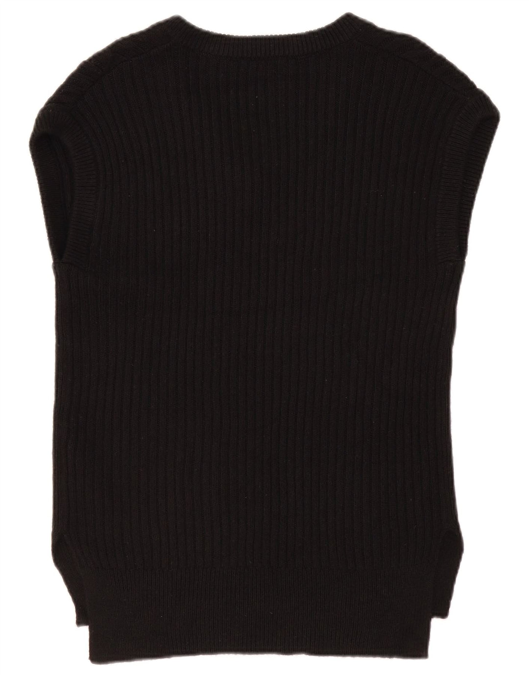 MARKS & SPENCER Dame Oversized Vest Tank Top UK 10 Small Black Bomuld