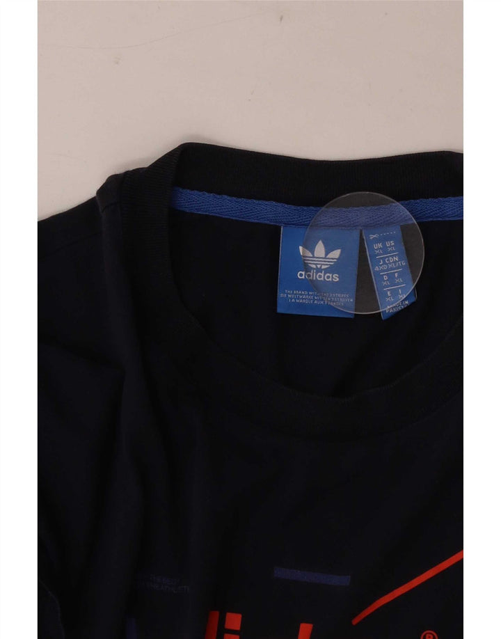 Adidas grafisk T-shirt top til mænd XL marineblå