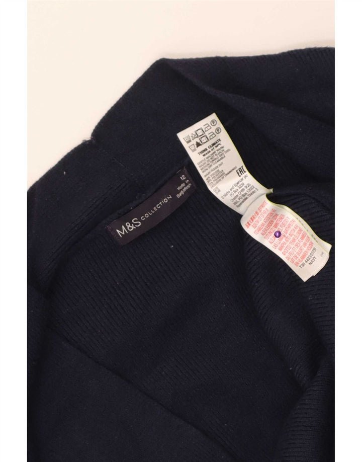 Marks & Spencer Dame Longline Cardigan Sweater UK 12 Medium Navy Blue