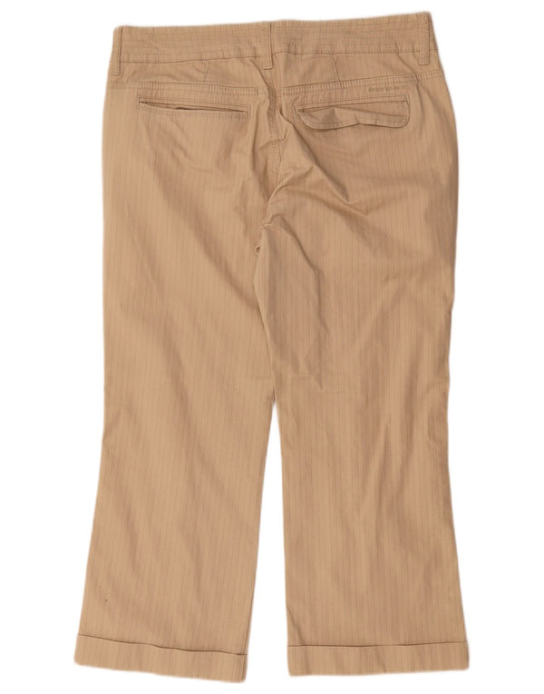 Dkny Womens Cropped Trousers US 10 Large W32 L25 Beige Nålestribet Bomuld