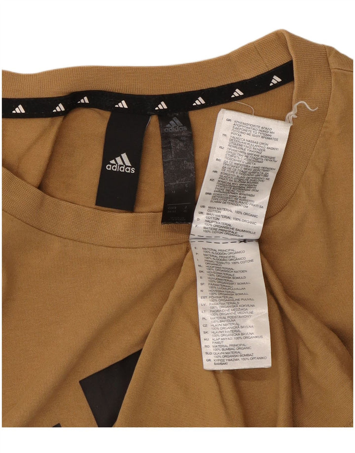 Adidas grafisk t-shirt til mænd, medium beige bomuld