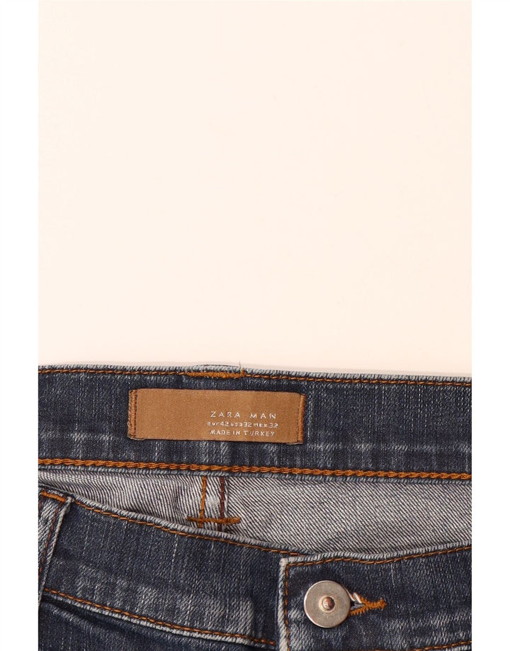 ZARA Mens Slim Jeans EU 42 Large W32 L32 Blue Cotton
