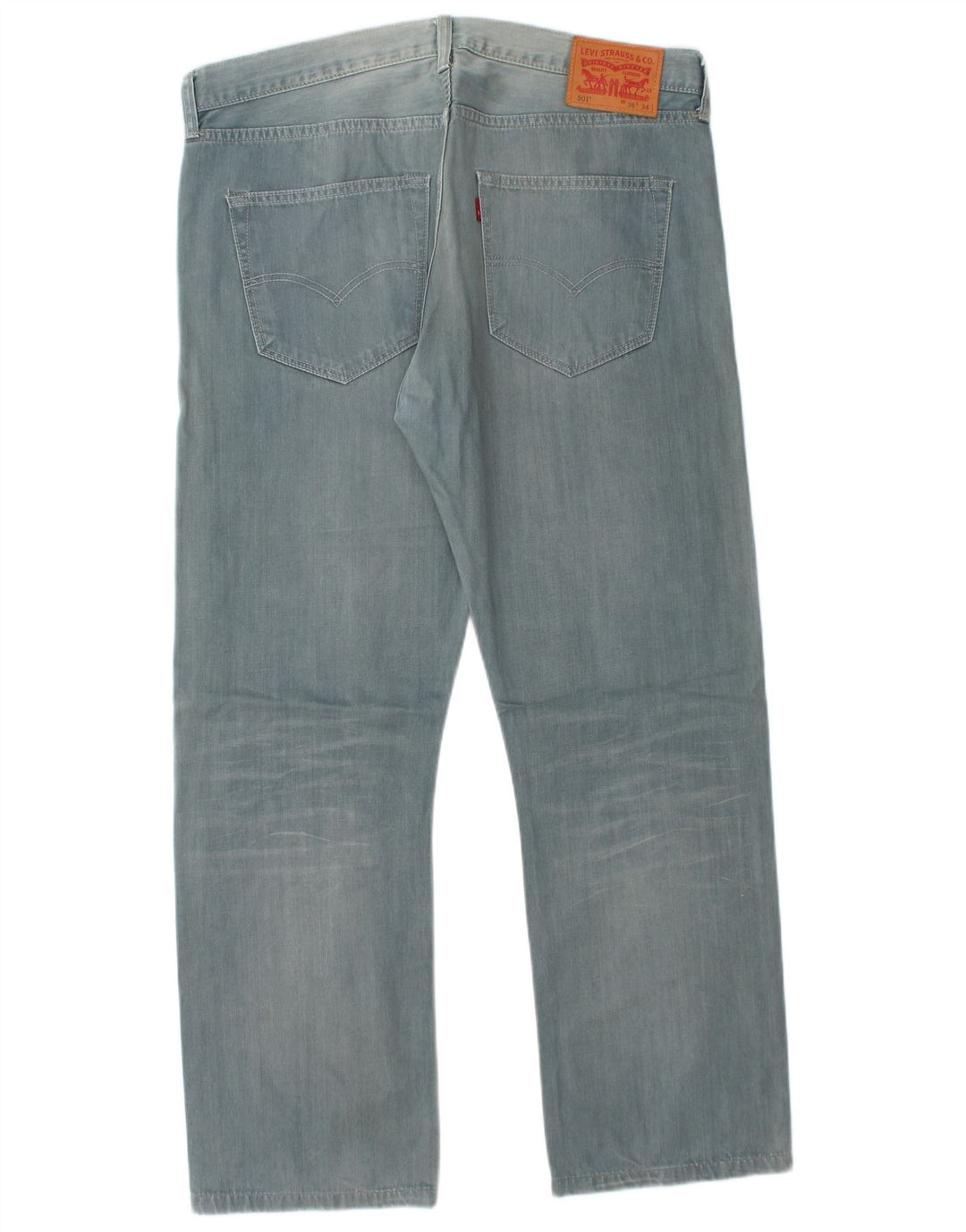 LEVI'S Herre 501 Straight Jeans W36 L29 Blå Bomuld