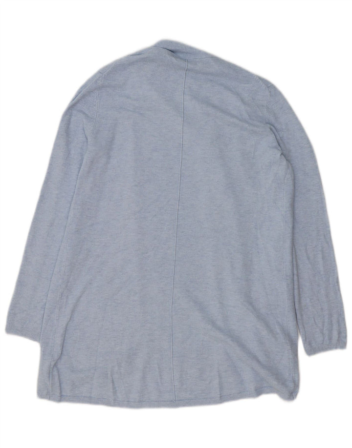 Zara Womens Longline Open Cardigan Sweater UK 16 Large Blue