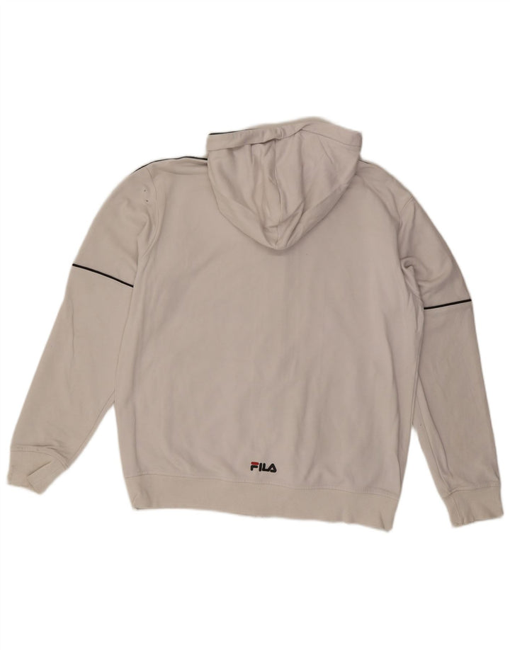 FILA Herre grafisk hættetrøje med lynlås Stor hvid Colourblock Bomuld