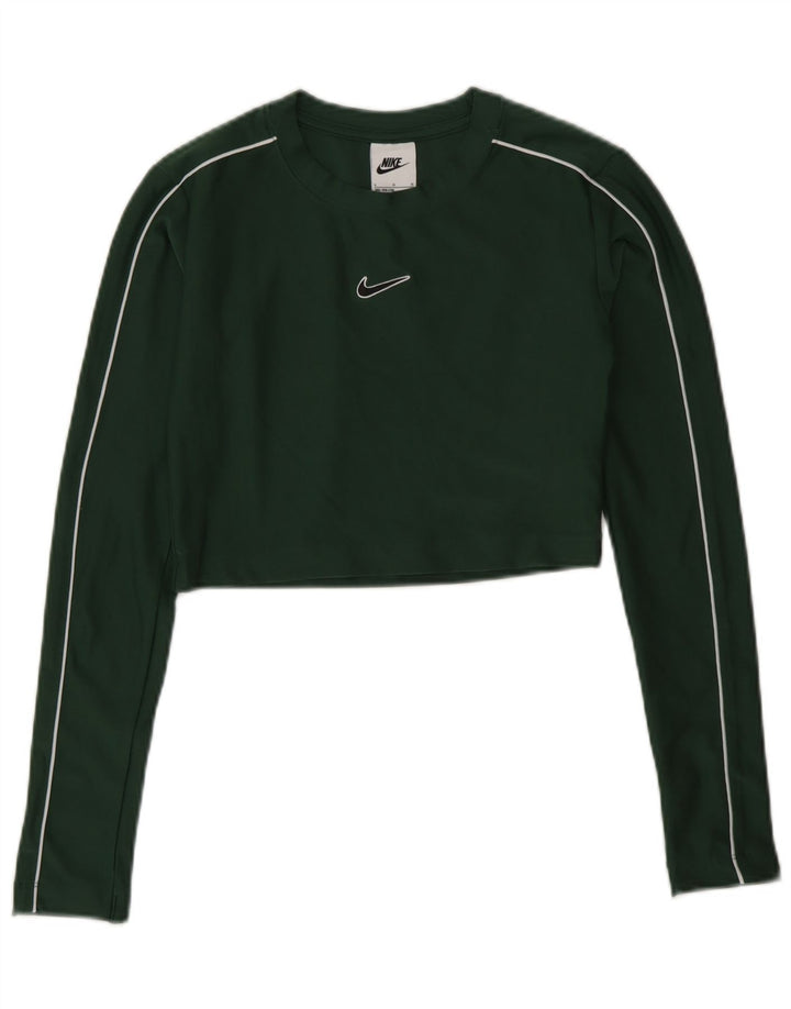 Nike Girls Crop Top Langærmet 12-13 år Stor Grøn Polyester