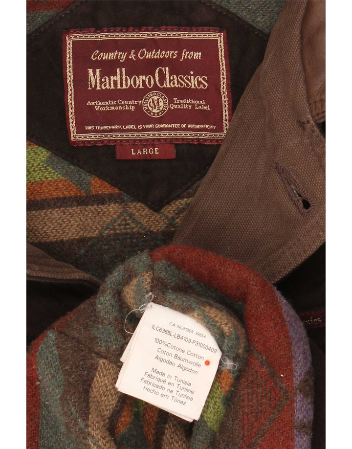 Marlboro Classics Herre Utility Jacket UK 40 Large Brown Cotton