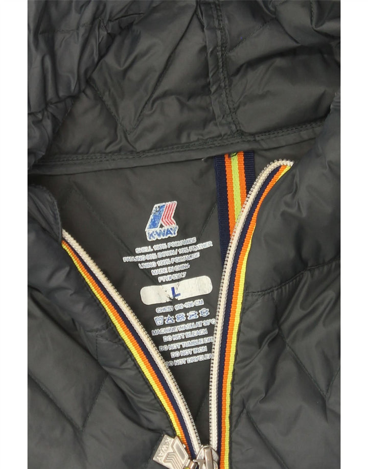 K-Way Herre hættepolstret jakke UK 40 Stor grå polyamid