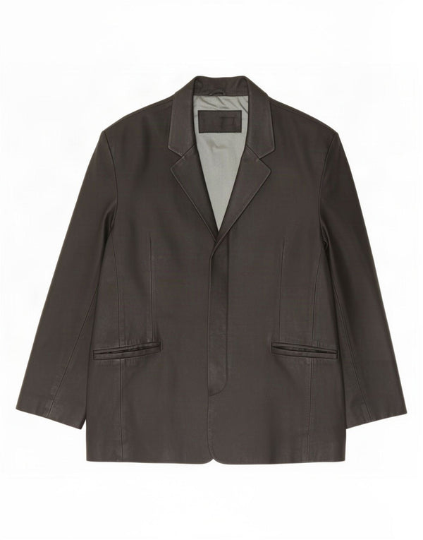 Vintage Herre Læder Blazer Jacket UK 42 XL Sort