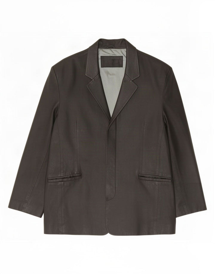Vintage Herre Læder Blazer Jacket UK 42 XL Sort