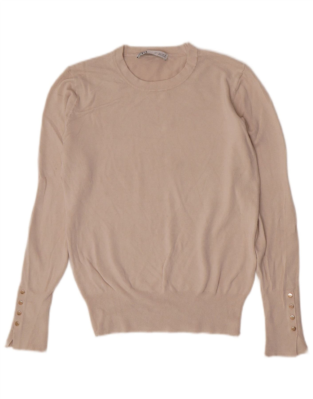 Zara Dame sweater med rund hals DK 14 Stor Beige