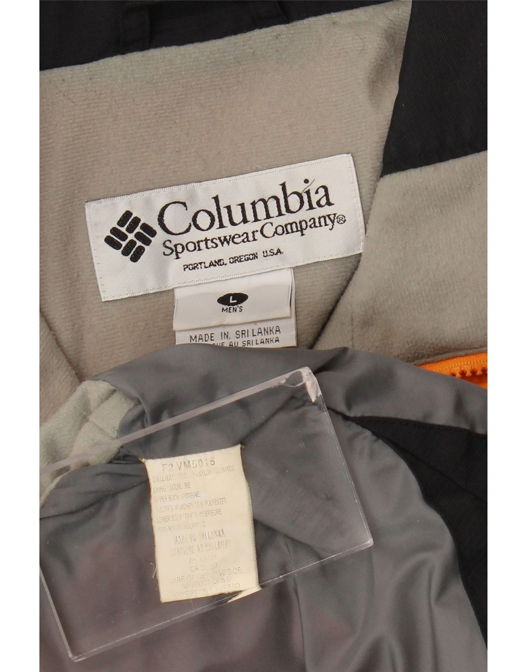 Columbia Herre Windbreaker Jacket UK 40 Large Orange Colourblock Nylon