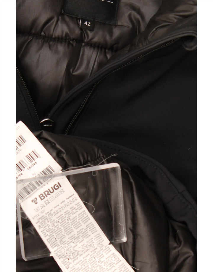 BRUGI Dame Hætte Polstret Frakke IT 42 Medium Sort Polyamid