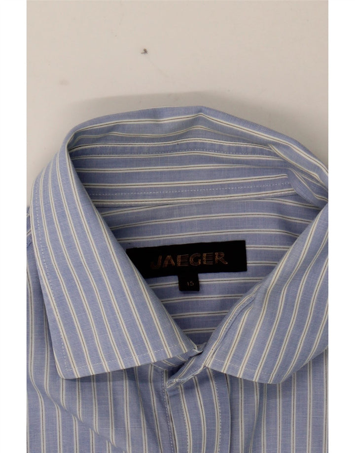 JAEGER Mens Shirt Size 15 Medium Blue Striped Cotton Vintage Jaeger and Second-Hand Jaeger from Messina Hembry 