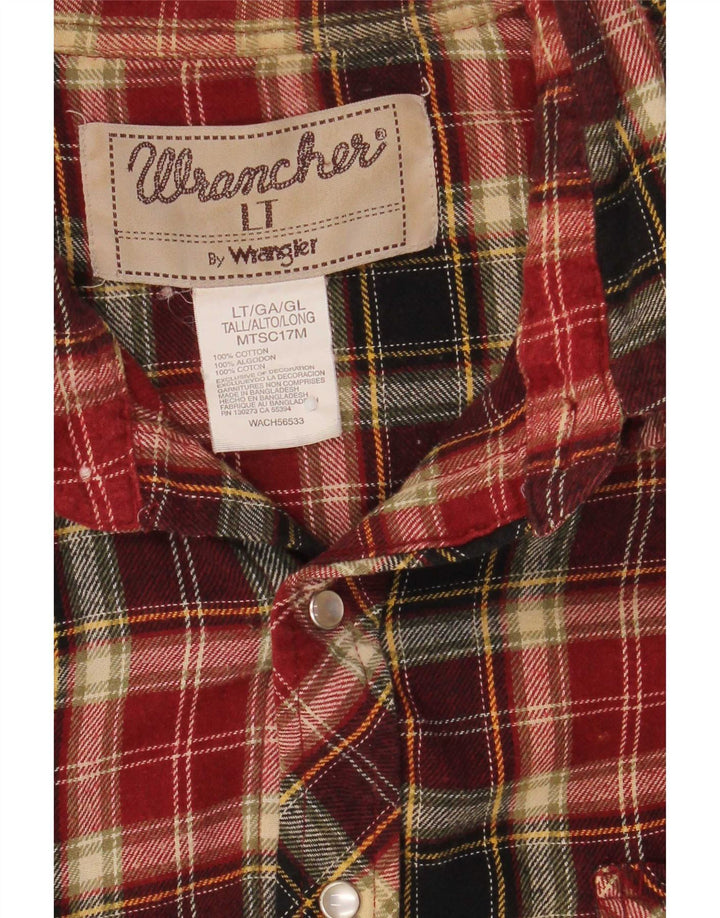 Wrangler Herre høj flannelskjorte Stor flerfarvet ternet bomuld
