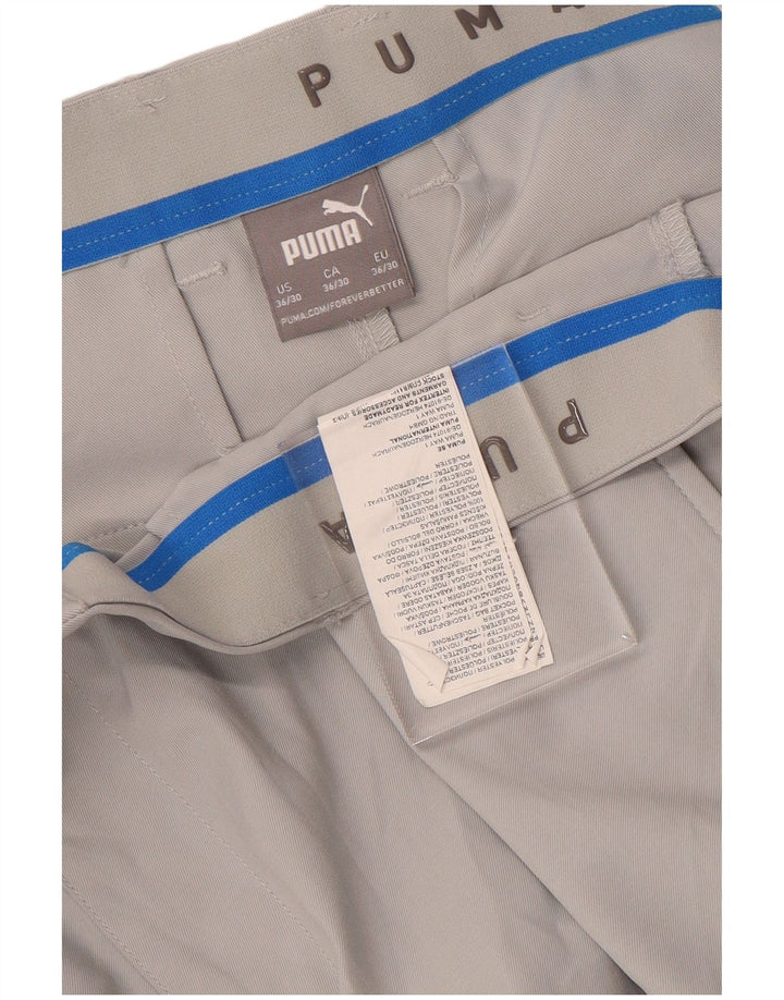 Puma Lige Chinobukser til mænd W36 L30 Grå polyester
