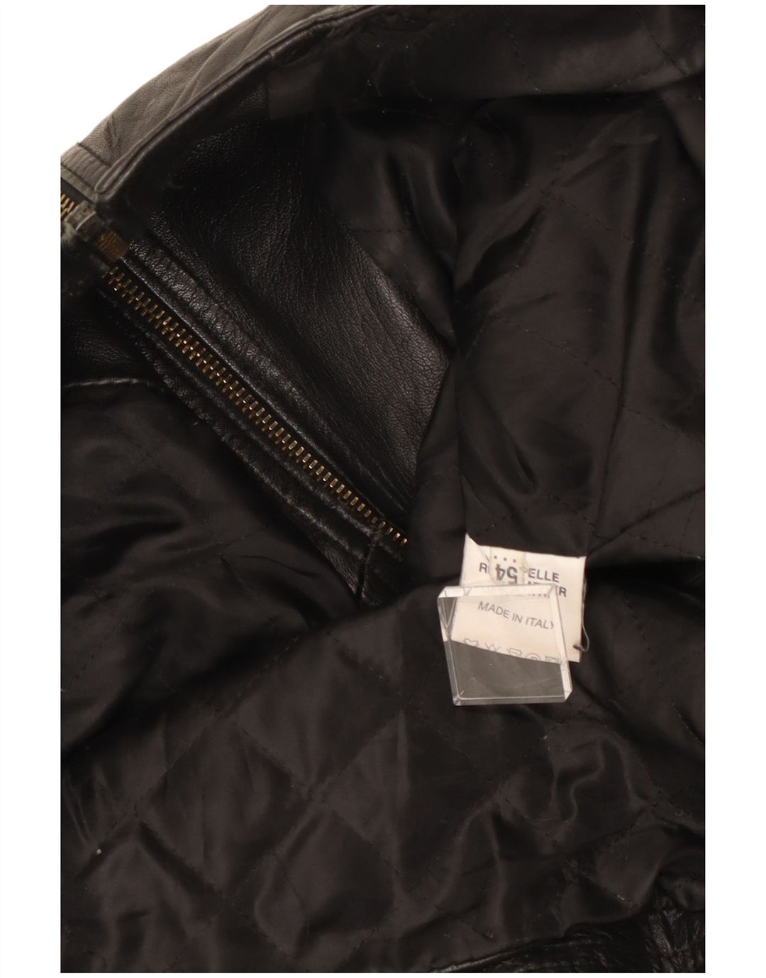 Vintage herre læder racerjakke IT 54 XL sort læder