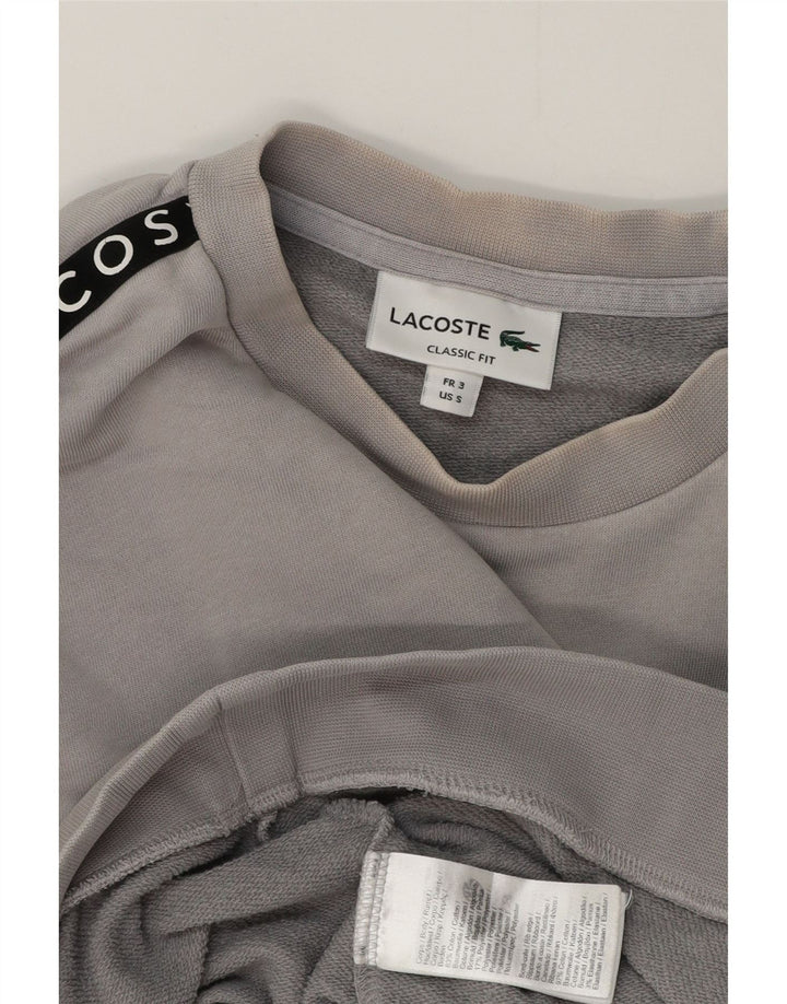 Lacoste Herre Grafisk Sweatshirt Jumper Størrelse 3 Lille Grå Colourblock