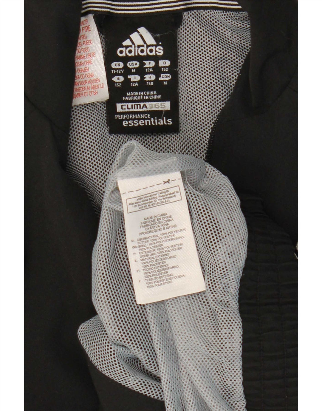 Adidas drenge Clima 365 træningsdragt topjakke 11-12 år sort polyester