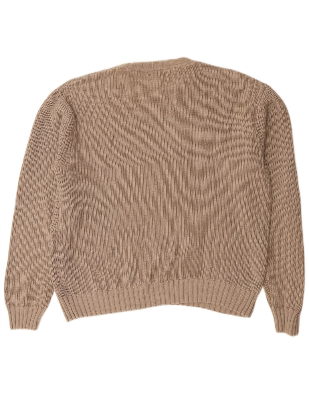 Zara Herre Boat Neck Jumper Sweater Medium Beige Bomuld