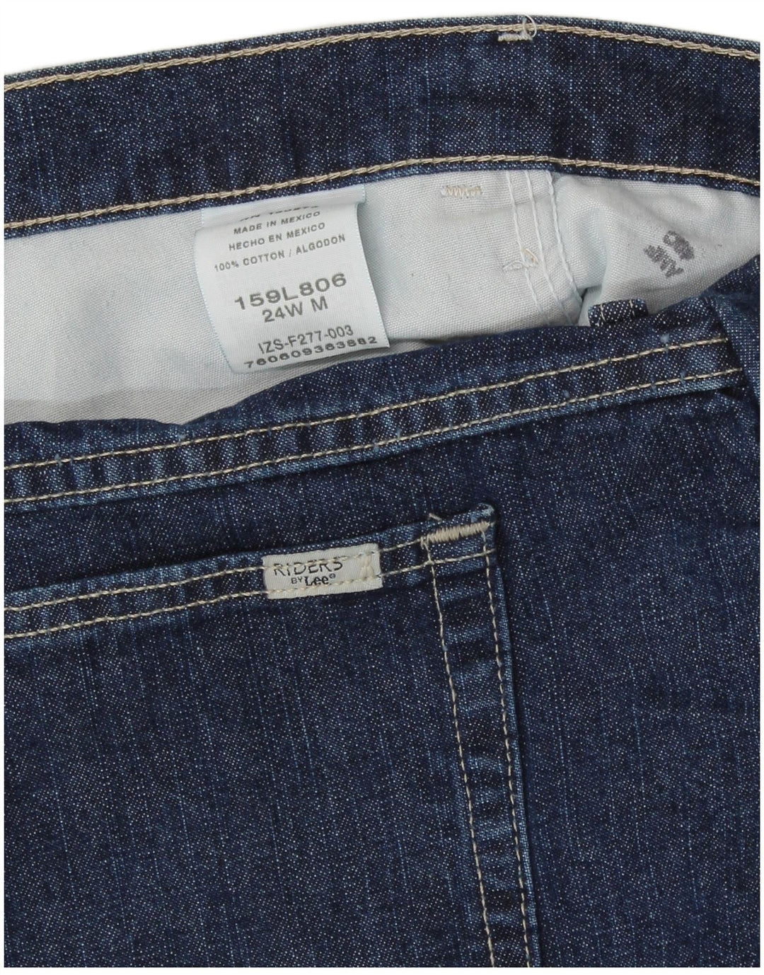 Lee Womens Riders Denim Shorts US 24 4XL W46 Navy Blue Bomuld