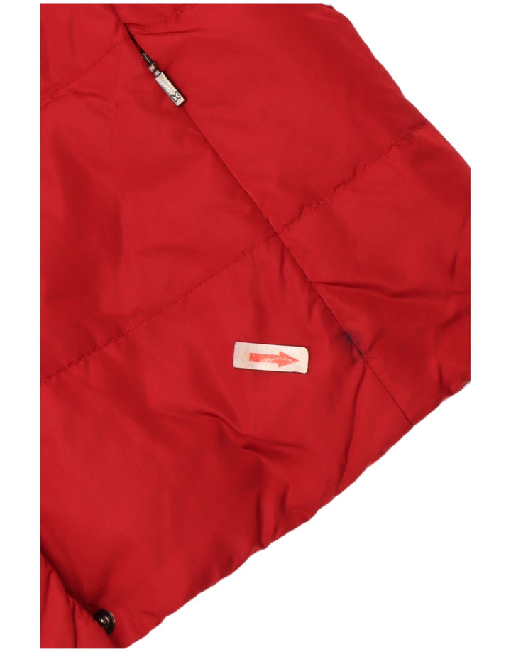 Max Mara Dame Weekend Oversized Polstret Jakke UK 10 Lille Rød Nylon