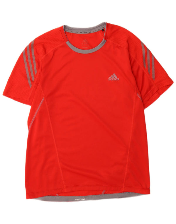 Adidas Herre T-Shirt Top Medium Rød Polyester