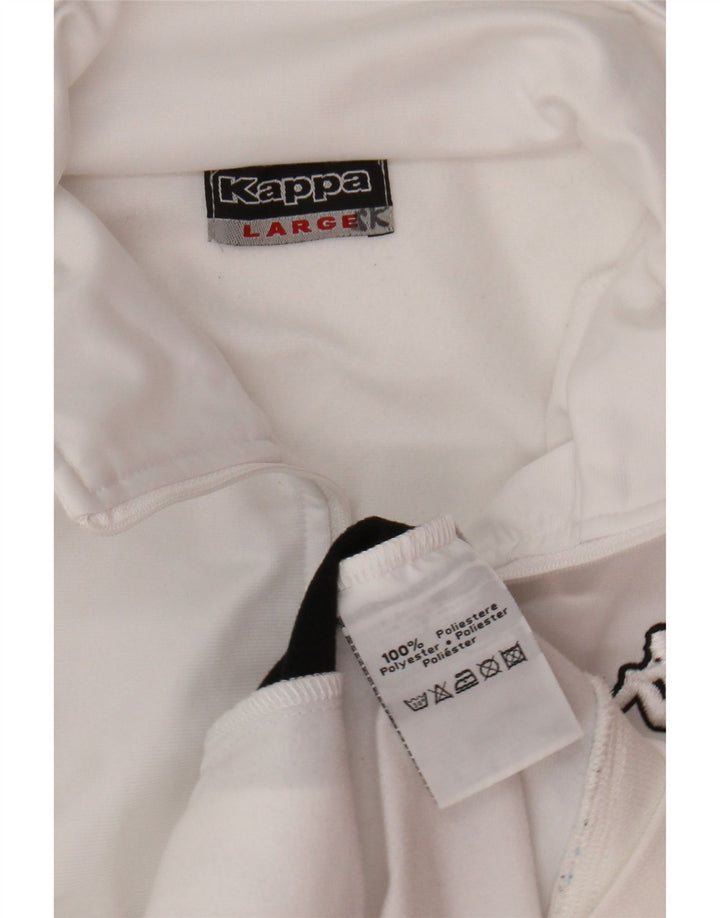 KAPPA Womens Tracksuit Top Jacket UK 14 Large White Colourblock Polyester