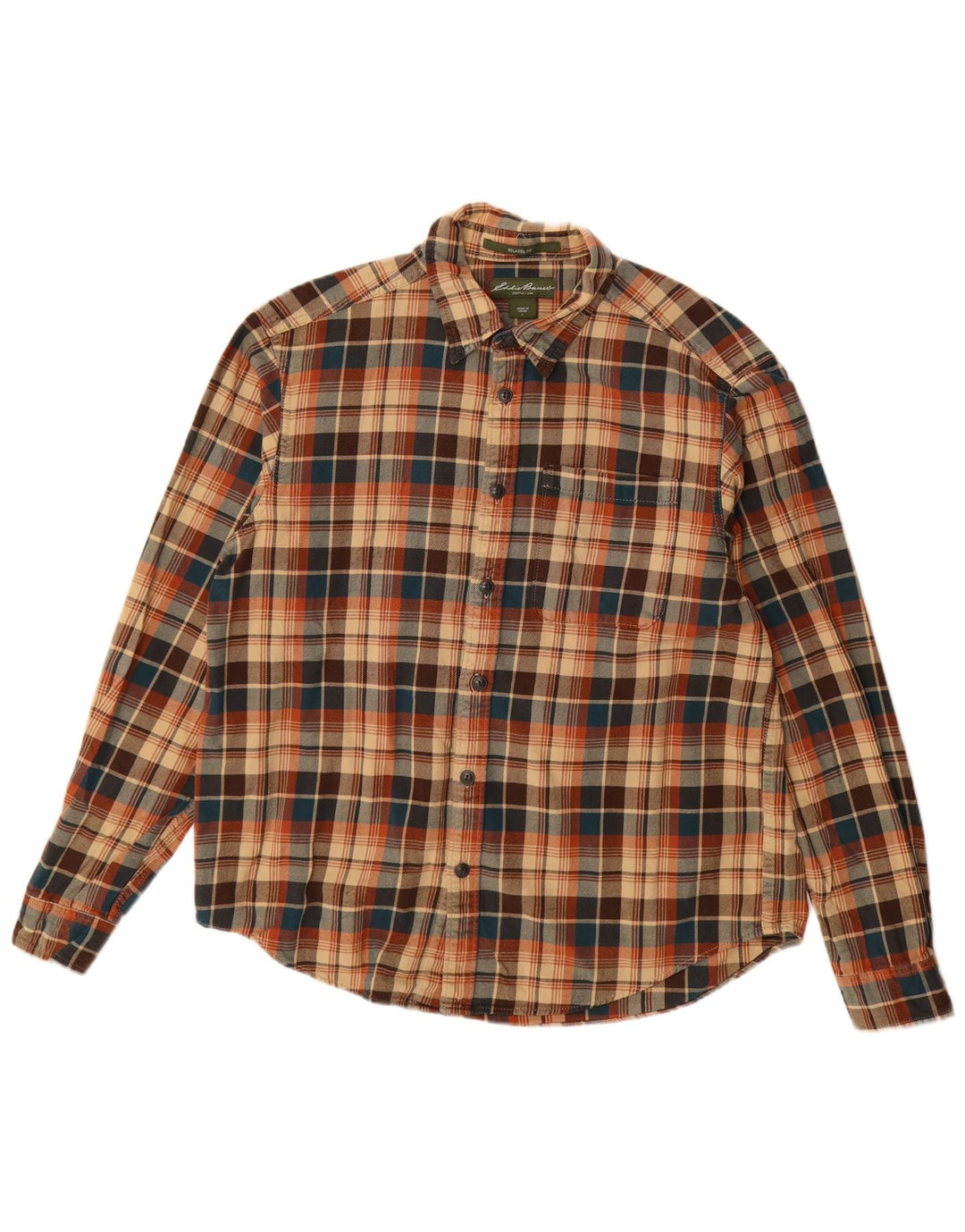 Eddie Bauer Herre flannelskjorte Stor beige ternet bomuld