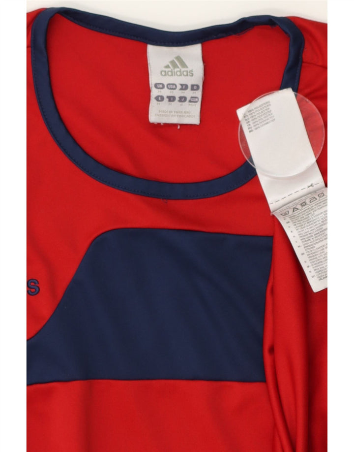 ADIDAS Mens Climalite T-Shirt Top Medium Red Colourblock Polyester Vintage Adidas and Second-Hand Adidas from Messina Hembry 