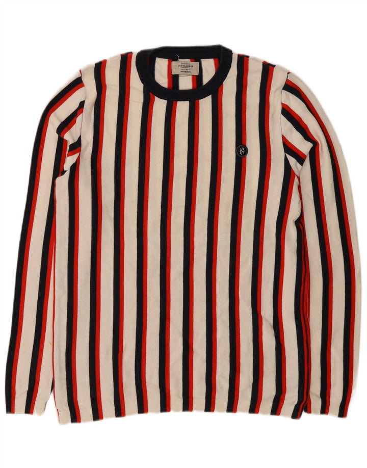 Jack & Jones Herre Crew Neck Jumper Sweater Medium Flerfarvet Stribet