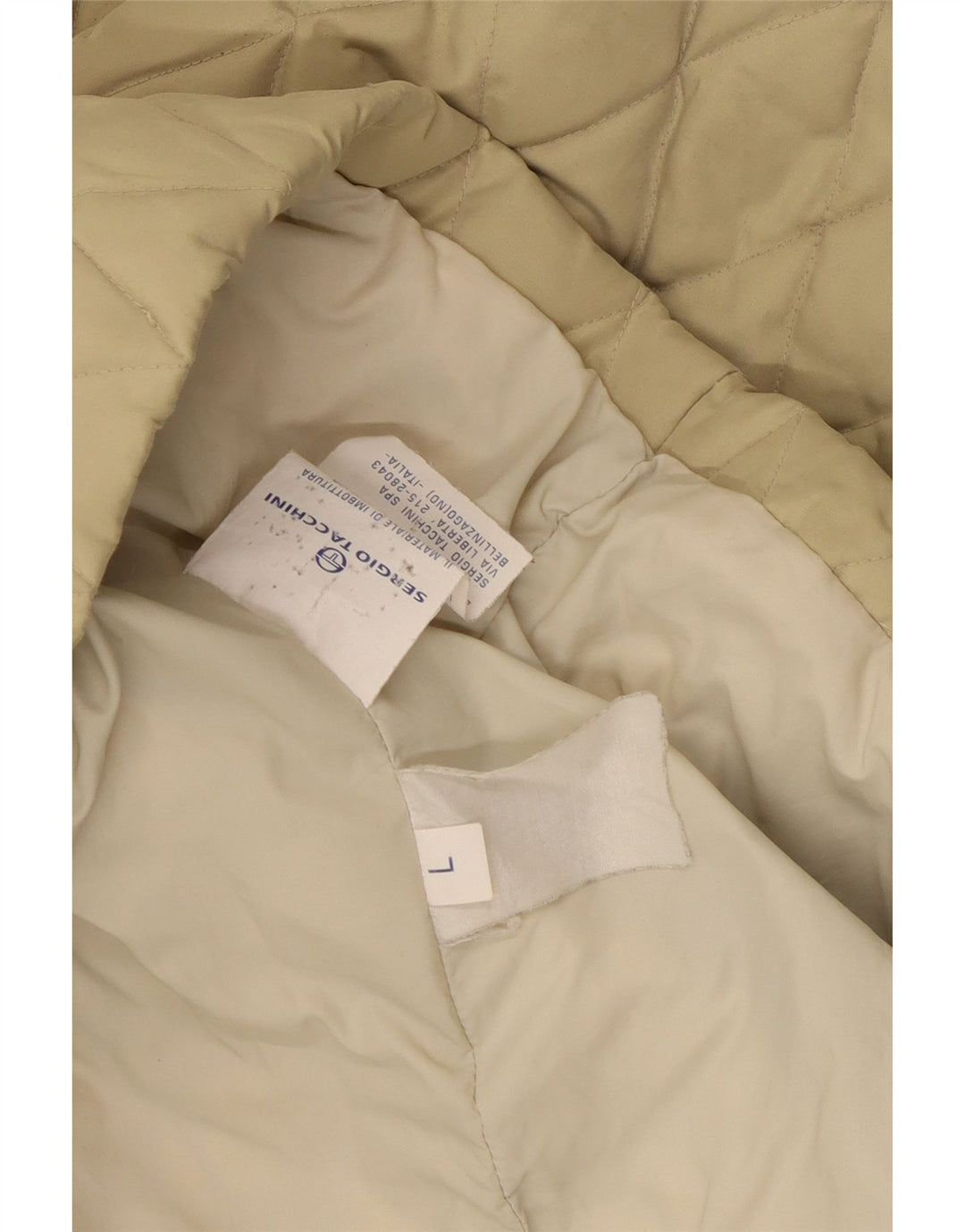 Sergio Tacchini Herre hættejakke quiltet UK 40 Large Beige