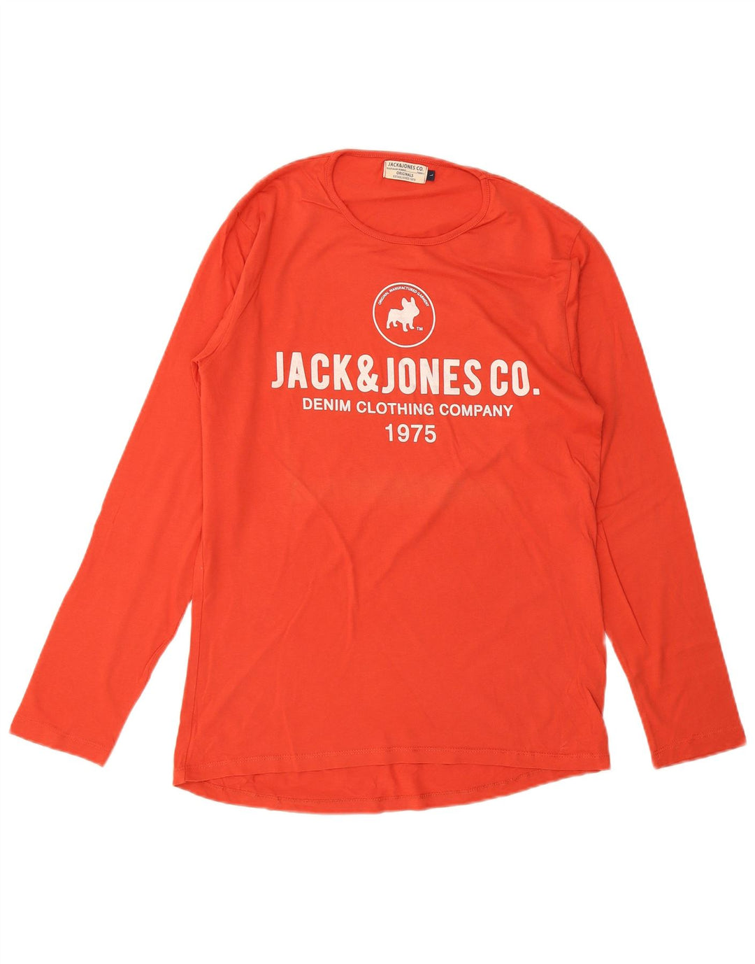 JACK & JONES Herre grafisk top langærmet stor orange bomuld
