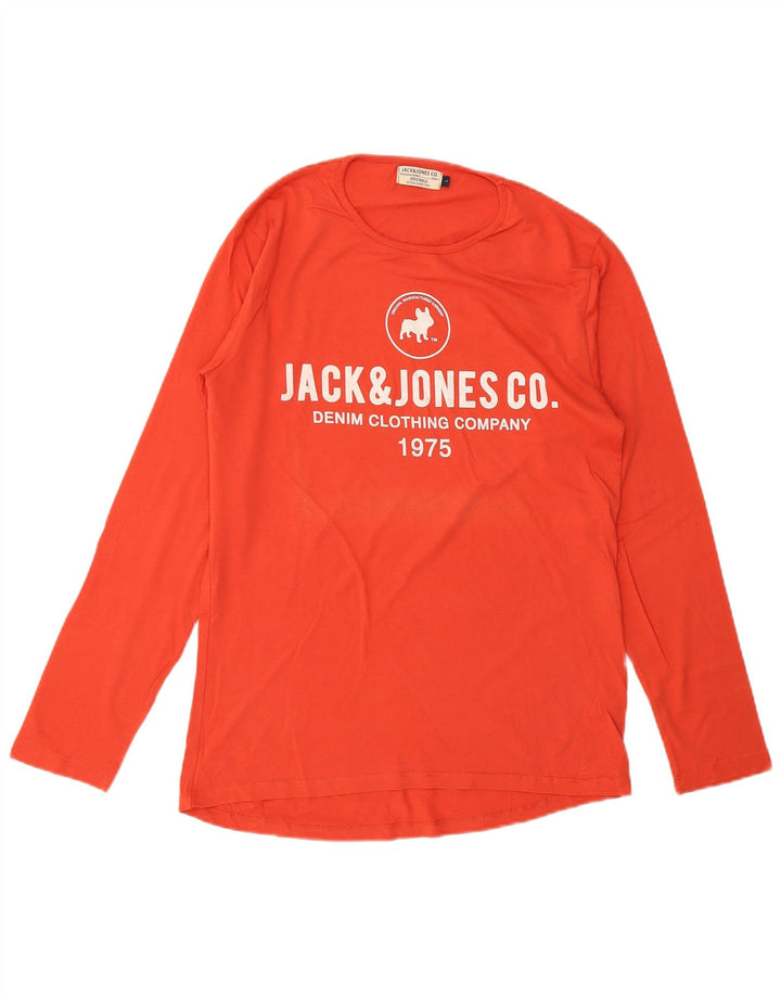 JACK & JONES Herre grafisk top langærmet stor orange bomuld