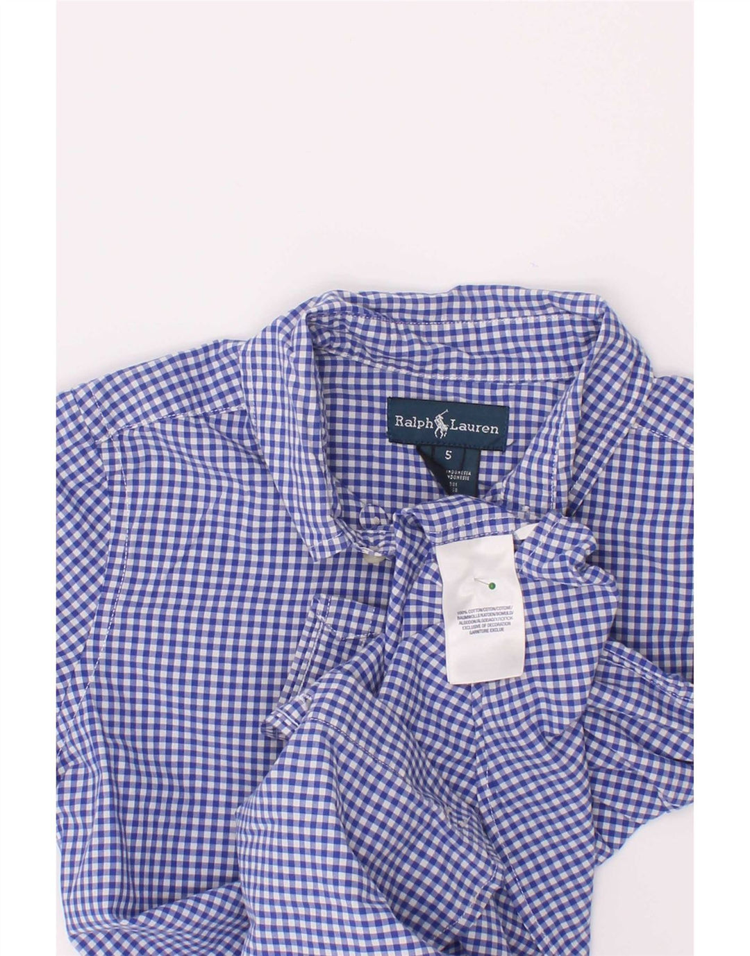 Ralph Lauren drenge kortærmet skjorte 4-5 år blå Gingham bomuld