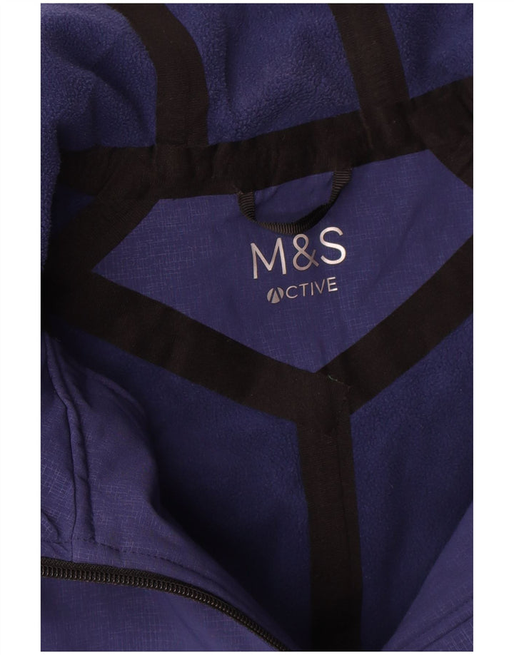 Marks & Spencer Regnfrakke med hætte til kvinder UK 14 Medium Navy Blue