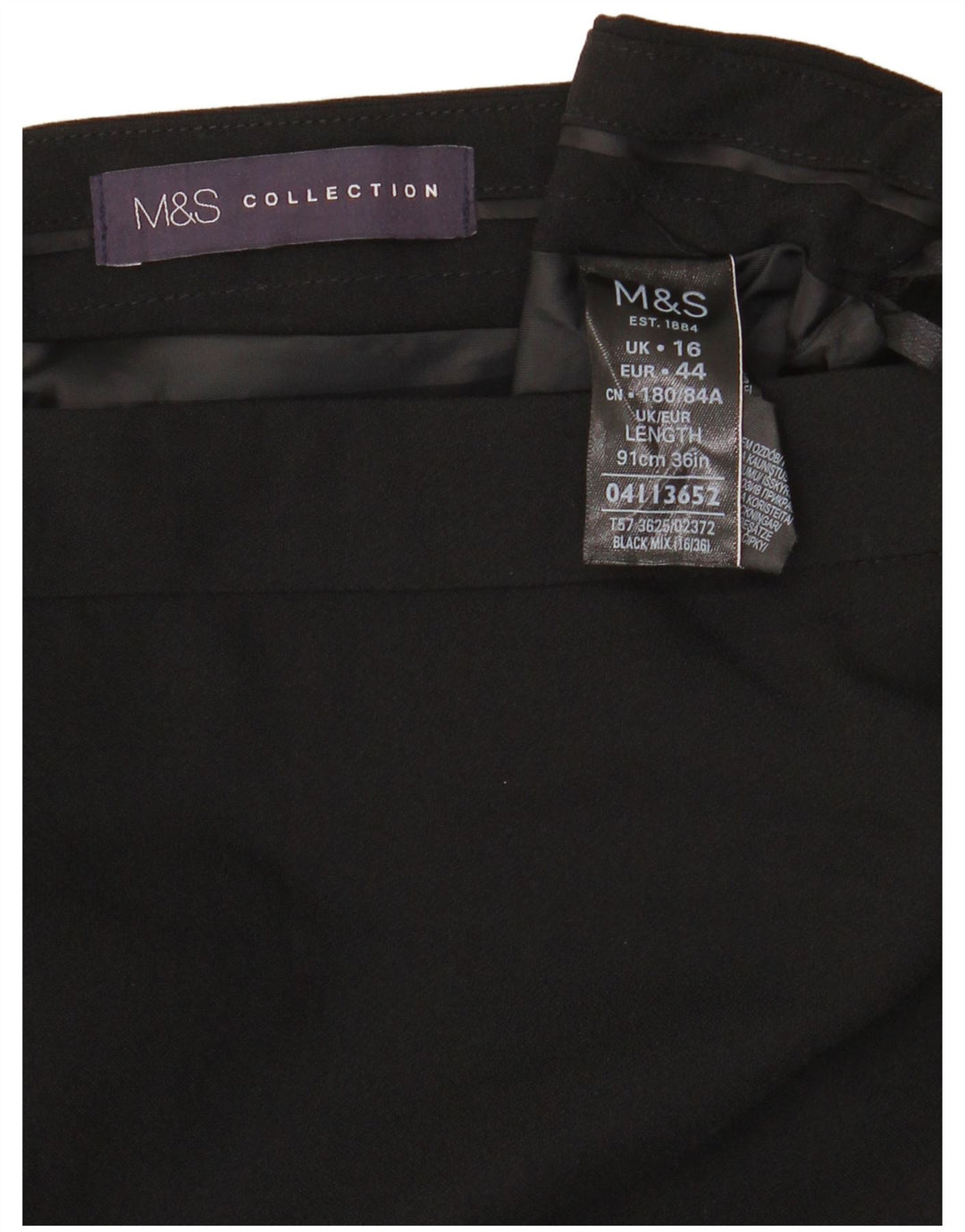 Marks & Spencer Dame Maxi Nederdel UK 16 Large W34 Black Polyester