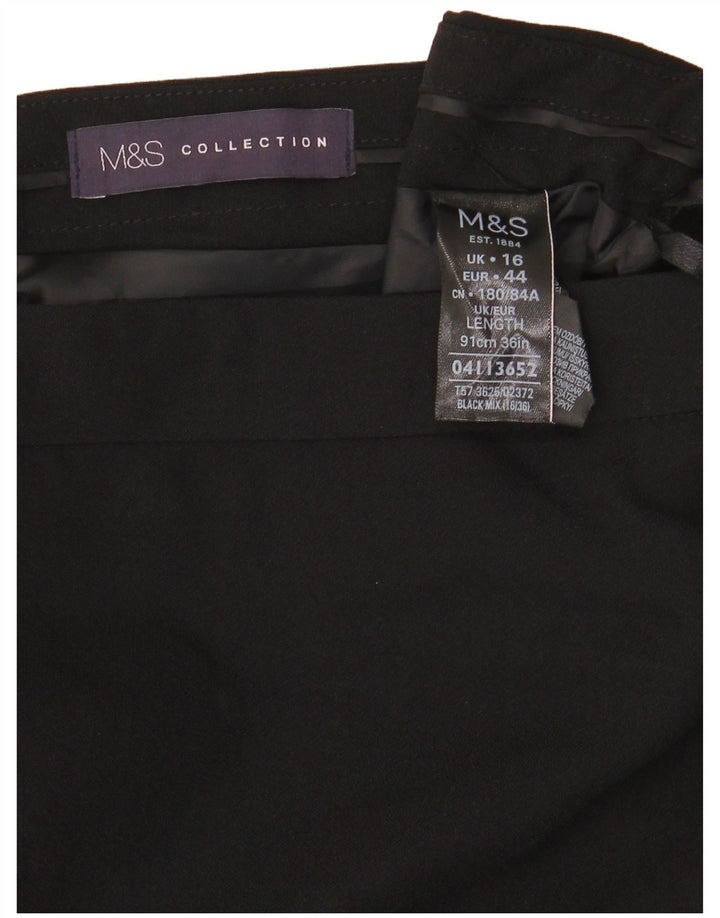 Marks & Spencer Dame Maxi Nederdel UK 16 Large W34 Black Polyester