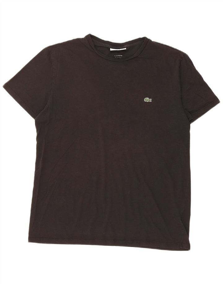 Lacoste Herre T-Shirt Top Medium Sort Bomuld