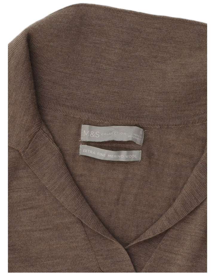 Marks & Spencer Dame Polo Neck Jumper Sweater UK 10 Small Grey