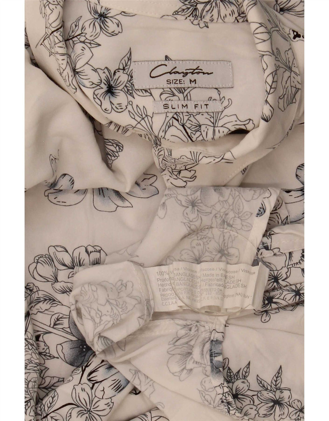 Clayton Herre Slim Fit skjorte Medium Blue Floral Viscose