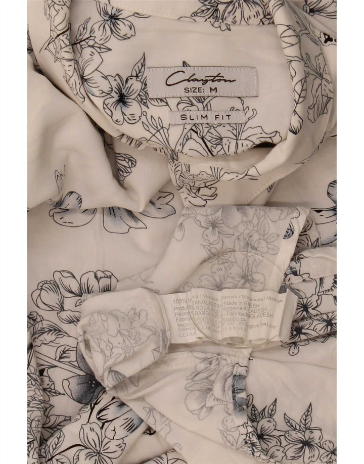 Clayton Herre Slim Fit skjorte Medium Blue Floral Viscose